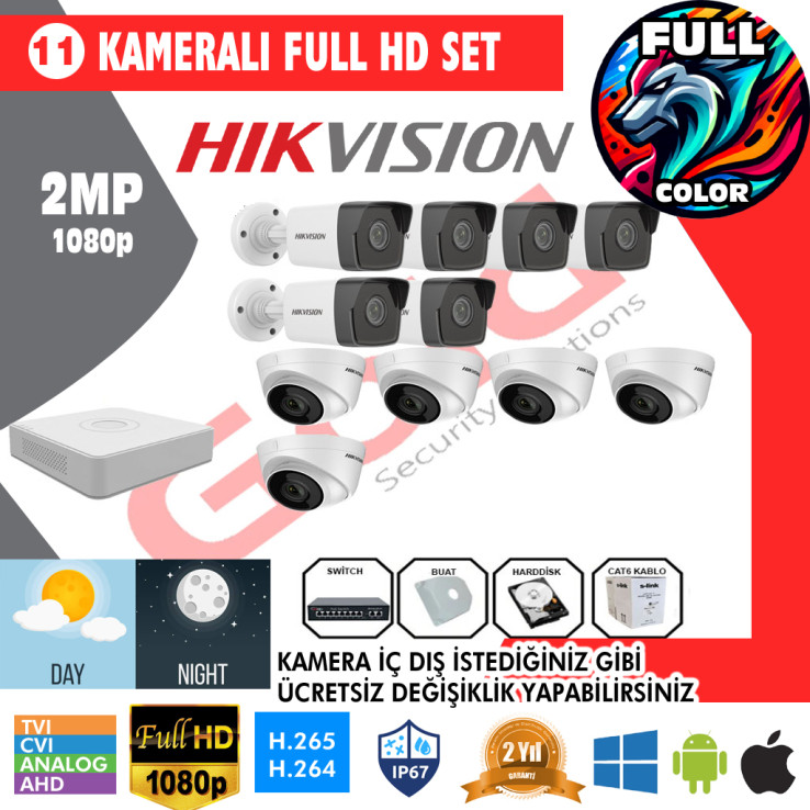 Hikvision 11'li İp-Kamera Montajlı
