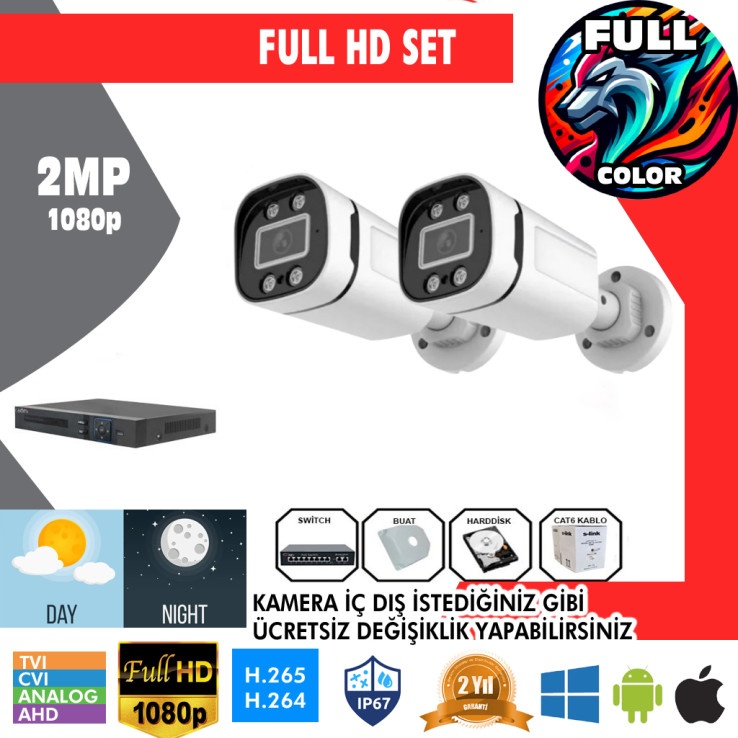 1 Kameralı 2MP Kamera Seti