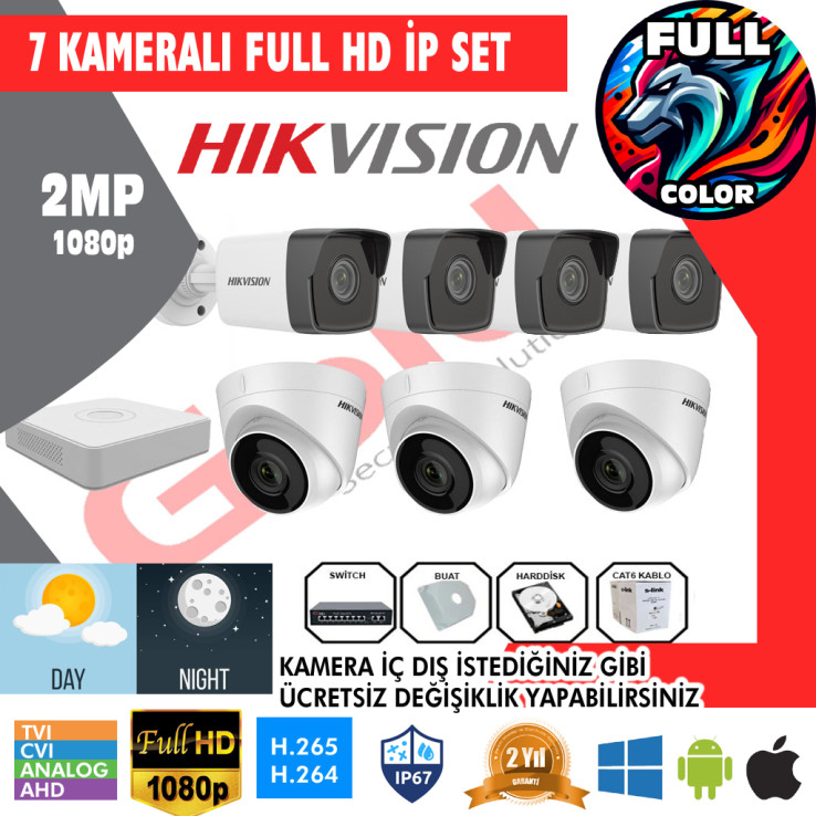Hikvision 7'li İp Kamera Montajlı