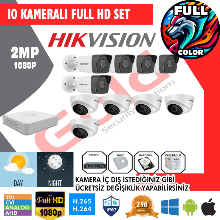 Hikvision 10'lu İp-Kamera Montajlı