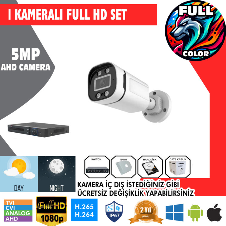 1 Kameralı 5MP Kurulum Dahil