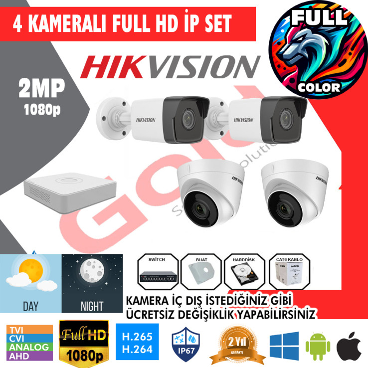 Hik 4 lu İp Kamera Montajlı